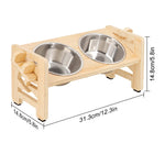 Comedero Elevado Ajustable de Madera con 2 Cuencos de Acero Inoxidable – Postura Saludable para tu Perro